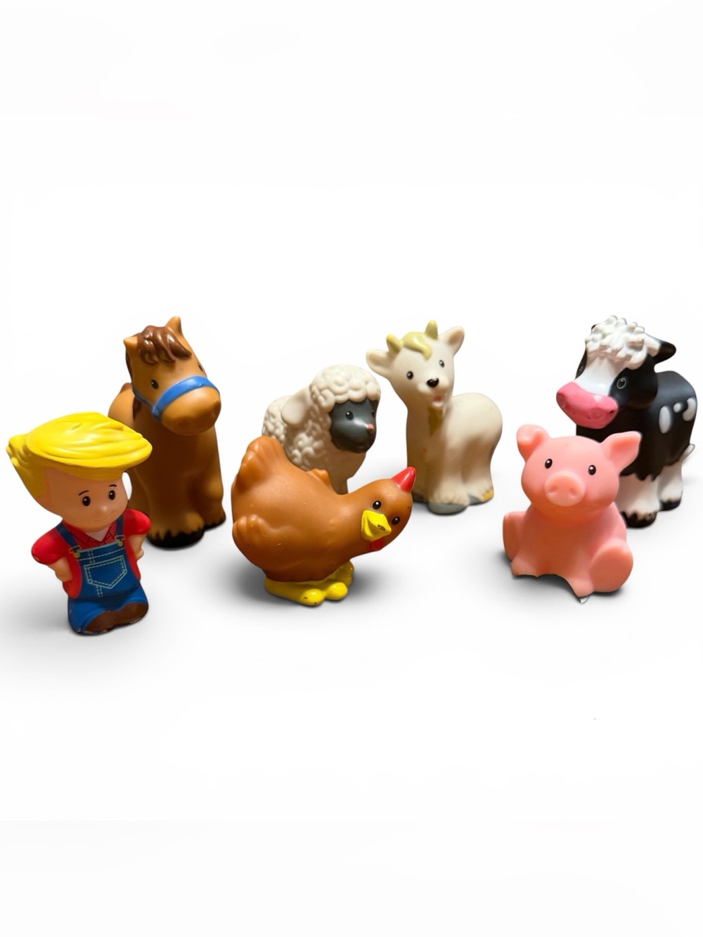 Fisher-Price Little People Farm Animals & Farmer 7 PC Lot Horse Cow Goat Chicken